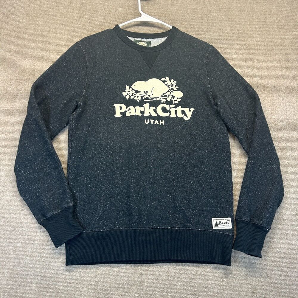 Roots Sweatshirt Women's XS Crewneck Fleece Pullover Park City Utah Vacation